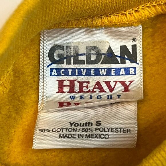Vintage Gilden Sweater Youth Small Yellow Horse Racing Heavy Weight Sport Shirt - Picture 7 of 11